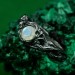 Moonstone Forest Branch Ring - Man’s Silver Vine Wedding Band with Unique Woodsy Texture