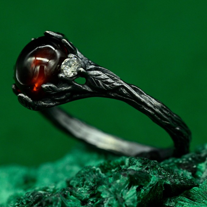 Romantic Silver Band: Ethereal Fairycore Flower Design