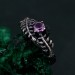 Amethyst Fern Branchlet Ring - Whispering Fern Ring with Graceful Twig and Woodland Design