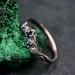 Minimalist Chevron Twig and Leaf Ring & Forest Branch Wedding Band
