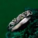 Silver Forest Fairy Ring: Whimsical Vine and Willow Leaf Design