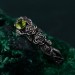 Peridot Blossom Silver Ring